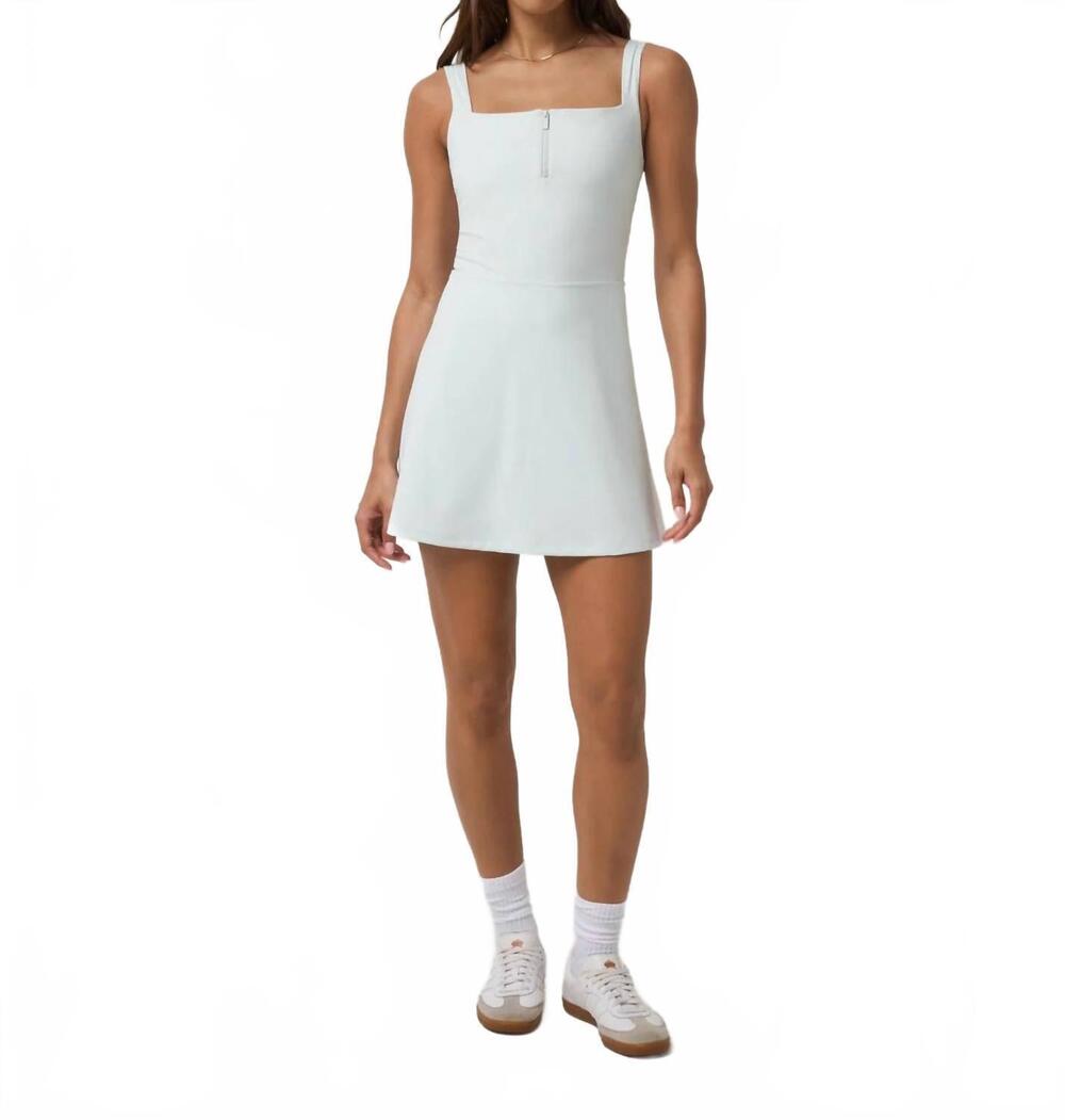 NEW TRAVISMATHEW moveknit tank zip dress in cloudwash
